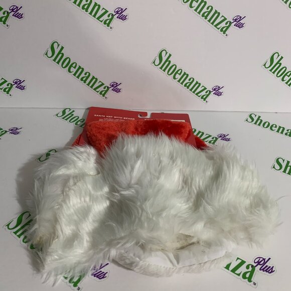 Ugly Christmas Hat Be Jolly Santa With Plush Beard Mustache Red White - Picture 4 of 6